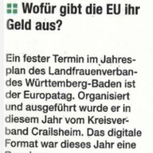 Der Europatag am 8. Mai 2021 fand das erste Mal digital statt.