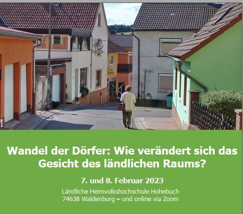 ASG-Seminar am 7./8. 02. 2023 – Wandel der Dörfer: Wie ändert sich das Gesicht des ländlichen Raums? (Hybridveranstaltung)