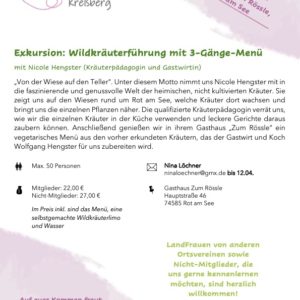 Wildkräuterführung mit 3-Gänge-Menü