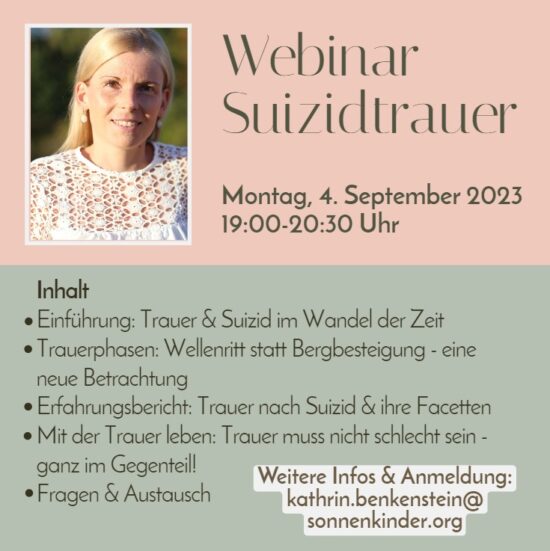 Webinar Suizidtrauer am Montag 04. September 2023