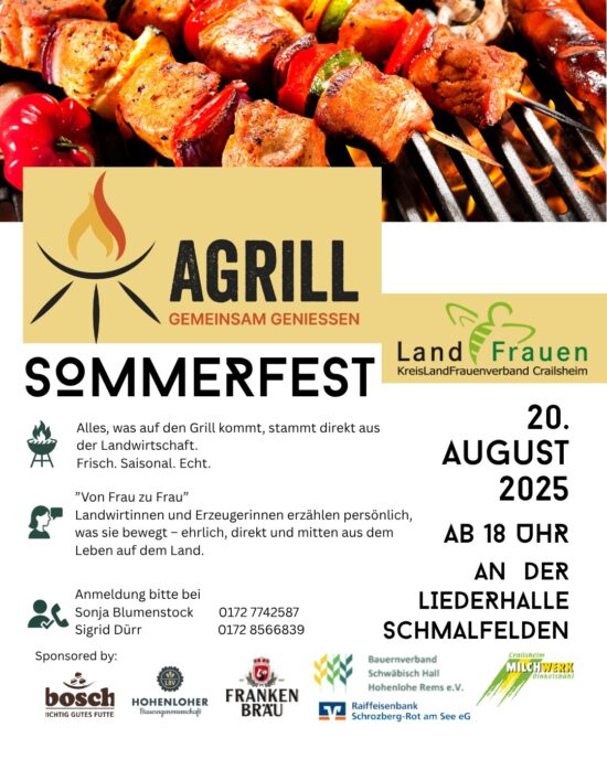 Herzliche Einladung zum Agrill Sommerfest am 20. August 2025