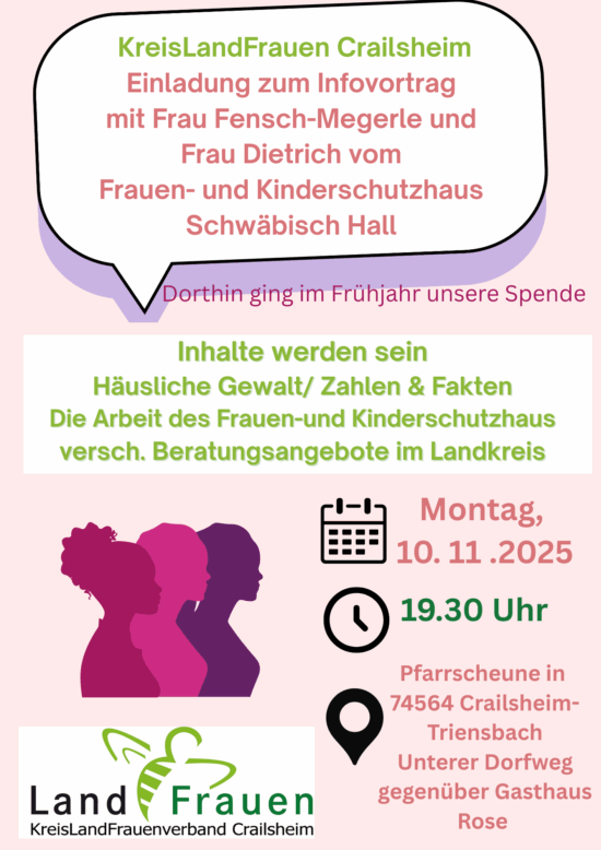 Herzliche Einladung zum Info- Vortrag am 10. November 2025