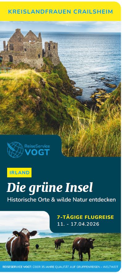 Flugreise vom 11.-17. April 2026 nach Irland