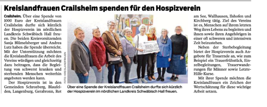 Bericht im Hohenloher Tagblatt vom 31.März 2026