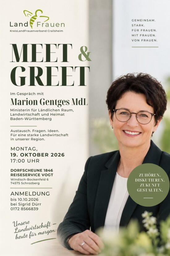 Meet & Greet mit Marion Gentges am 19.Oktober 2026